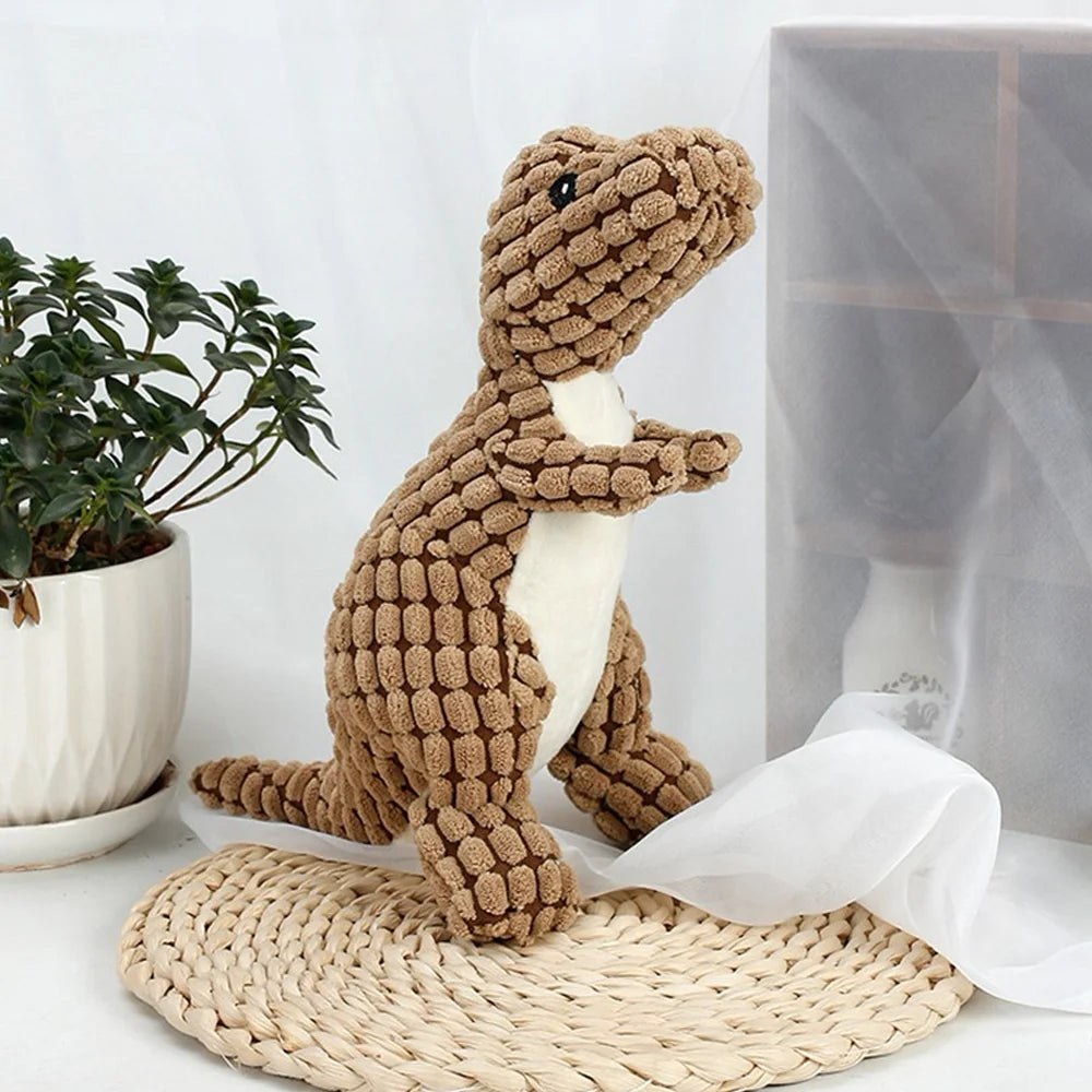 Cute Plush Dinosaur Interactive Toy for Small Dogs