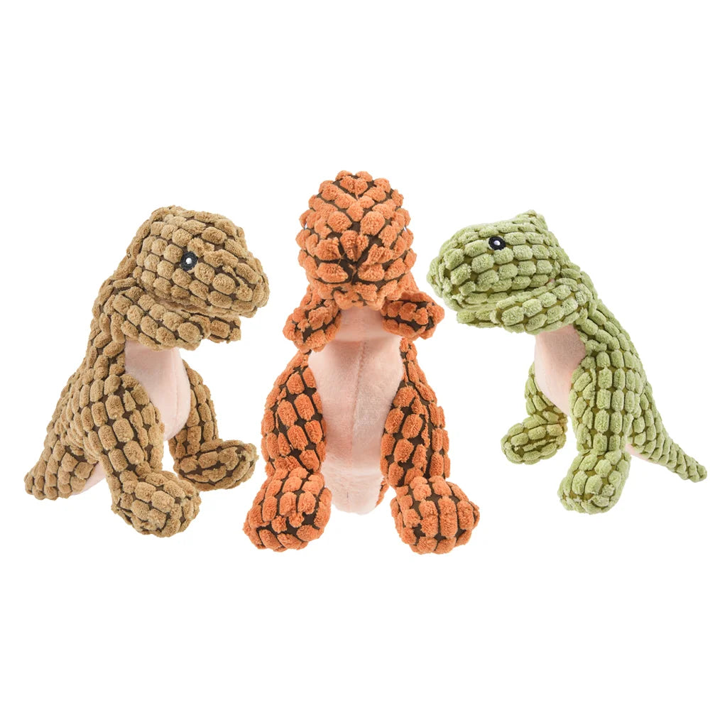 Cute Plush Dinosaur Interactive Toy for Small Dogs