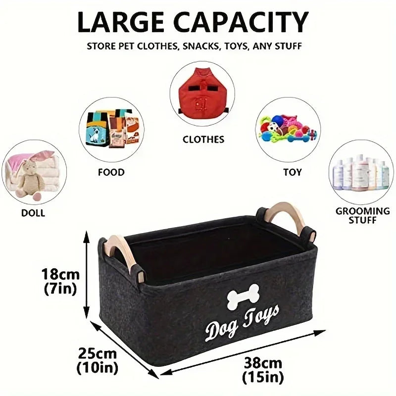 Felt Pet Toy Storage Basket – Durable &amp; Stylish Home Organizer