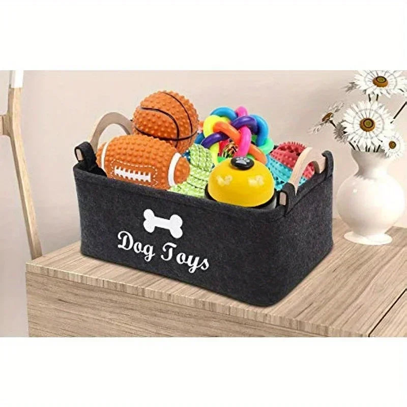 Felt Pet Toy Storage Basket – Durable &amp; Stylish Home Organizer