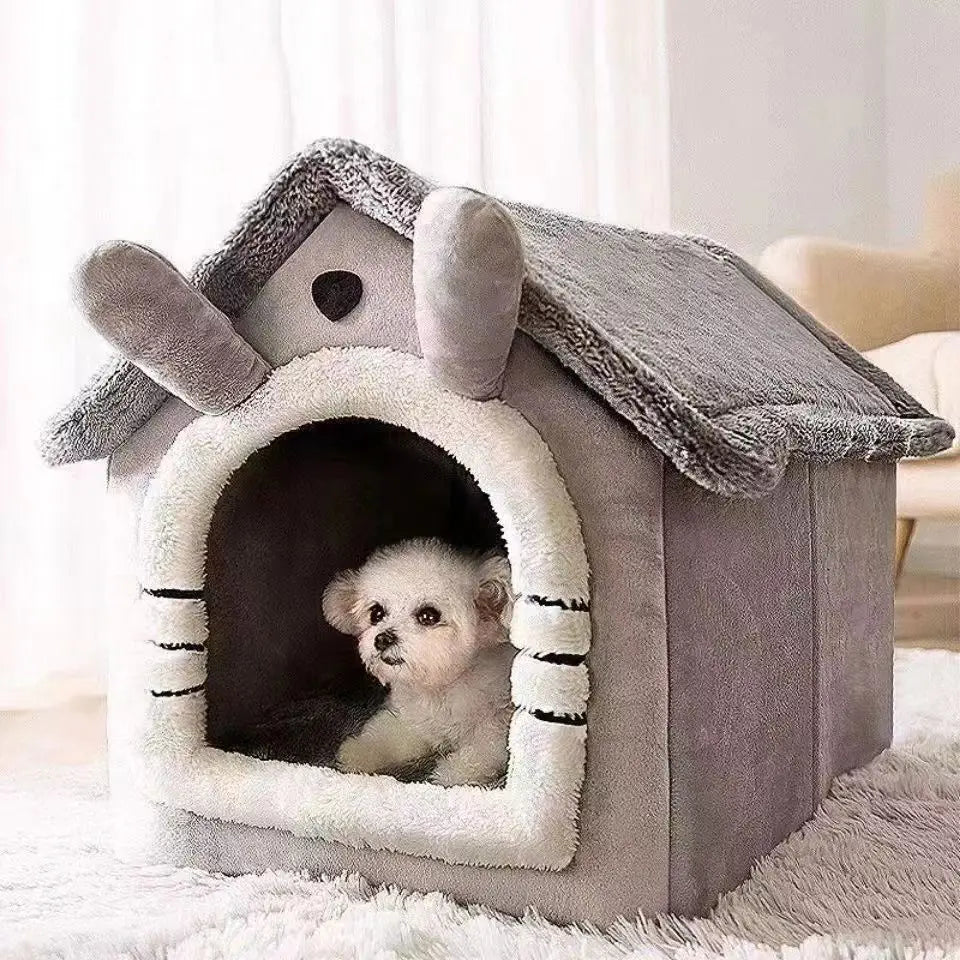 CozyNest™ All-Season Pet House Bed Warm • Soft • Washable • Secure Comfort