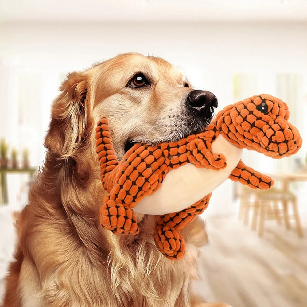 Cute Plush Dinosaur Interactive Toy for Small Dogs