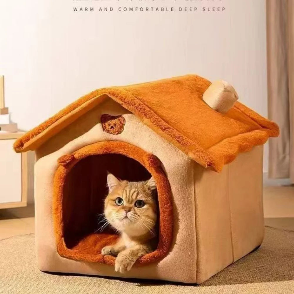 CozyNest™ All-Season Pet House Bed Warm • Soft • Washable • Secure Comfort