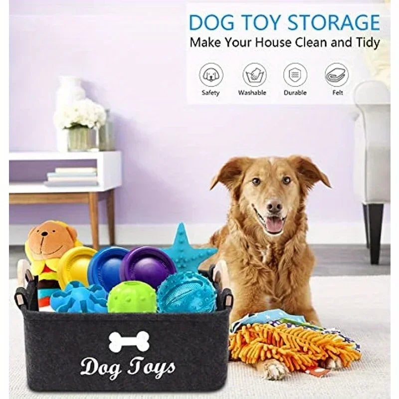Felt Pet Toy Storage Basket – Durable &amp; Stylish Home Organizer